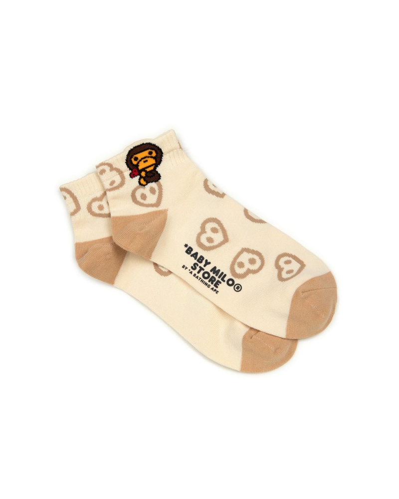 Chaussettes Bape Logo ankle Blanche Femme | WMI-27099480